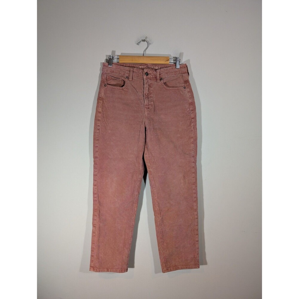 American Eagle Womens Salmon High Rise‎ Corduroy Mom Jeans Sz 10 Academia Street